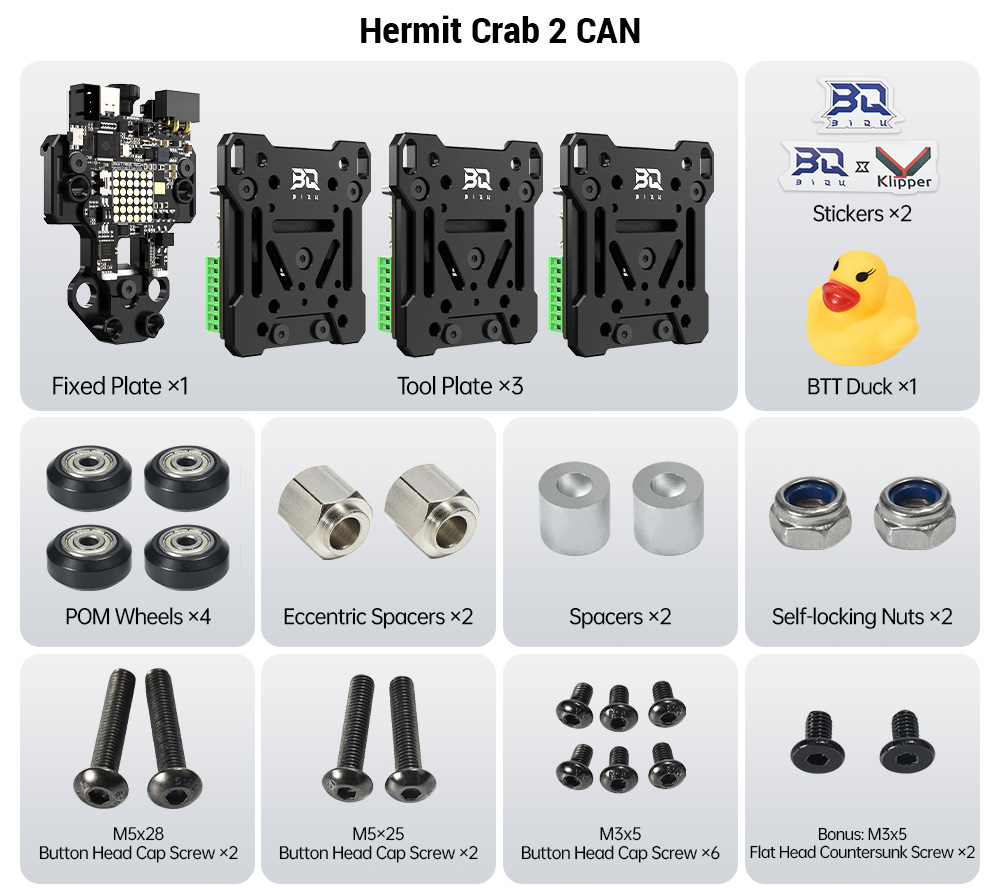 BIQU Hermit Crab V2.0 Quick Change Extruder Hotend Tool for 3D Printing - CAN Version