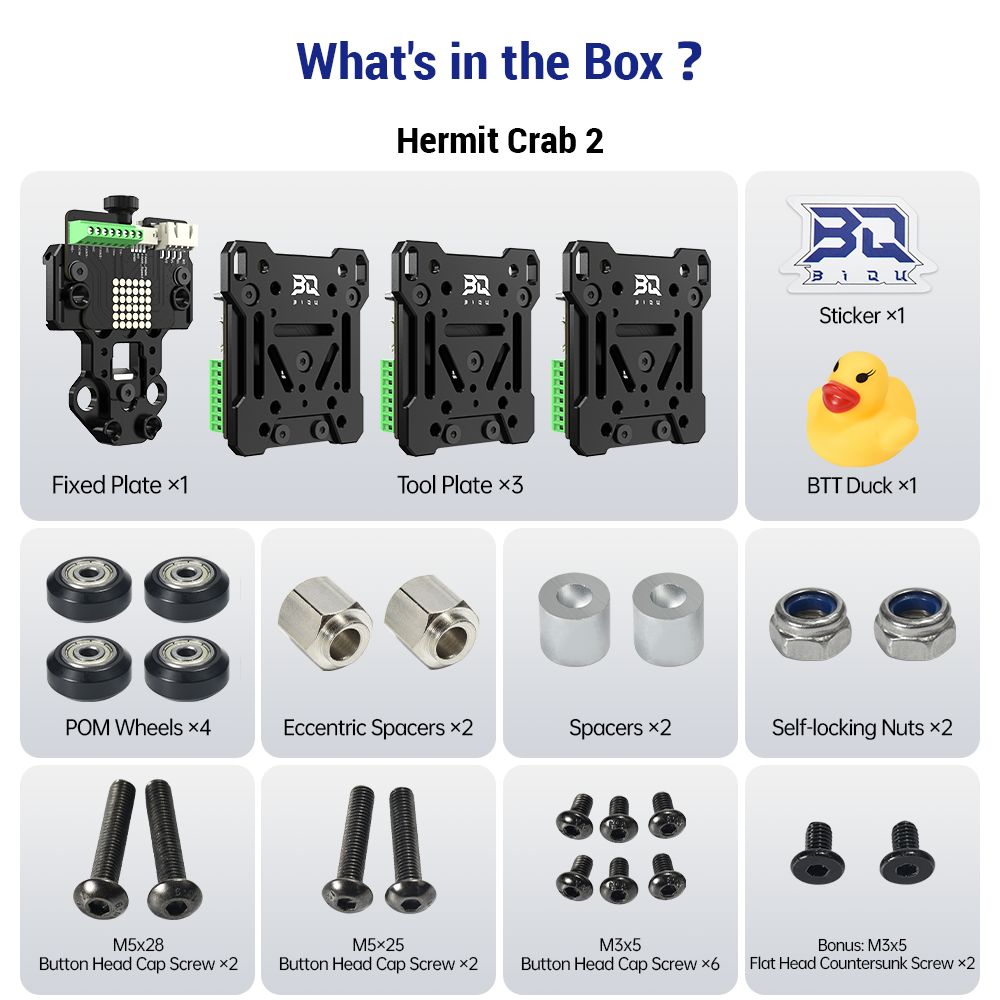 BIQU Hermit Crab V2.0 Quick Change Extruder Hotend Tool for 3D Printing - Standard Version