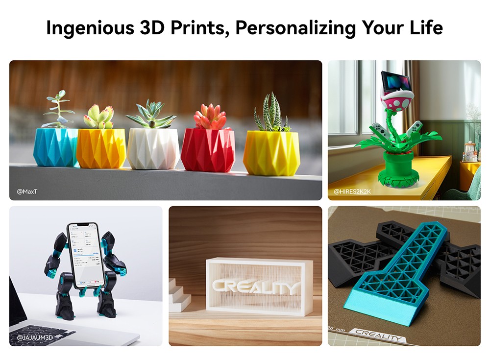 Creality Ender-3 V3 3D Printer, Auto-Leveling, 600mm/s Max Printing Speed, 0.2mm Printing Accuracy, Dual-Gear Direct Extruder, Input Shaping, Color Touch Screen, WiFi Connection, 220x220x250mm