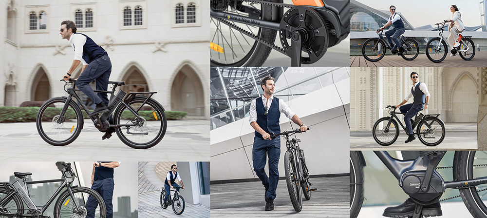 ENGWE P275 Pro City Electric Bike, 27.5'' Spoke Tires, 250W Bafang Brushless Mid-drive Motor, 3-level Automatic Gear Shifter, 36V 19.2Ah Battery, 260km Max Range, Front & Rear Hydraulic Disc Brake - Black Orange