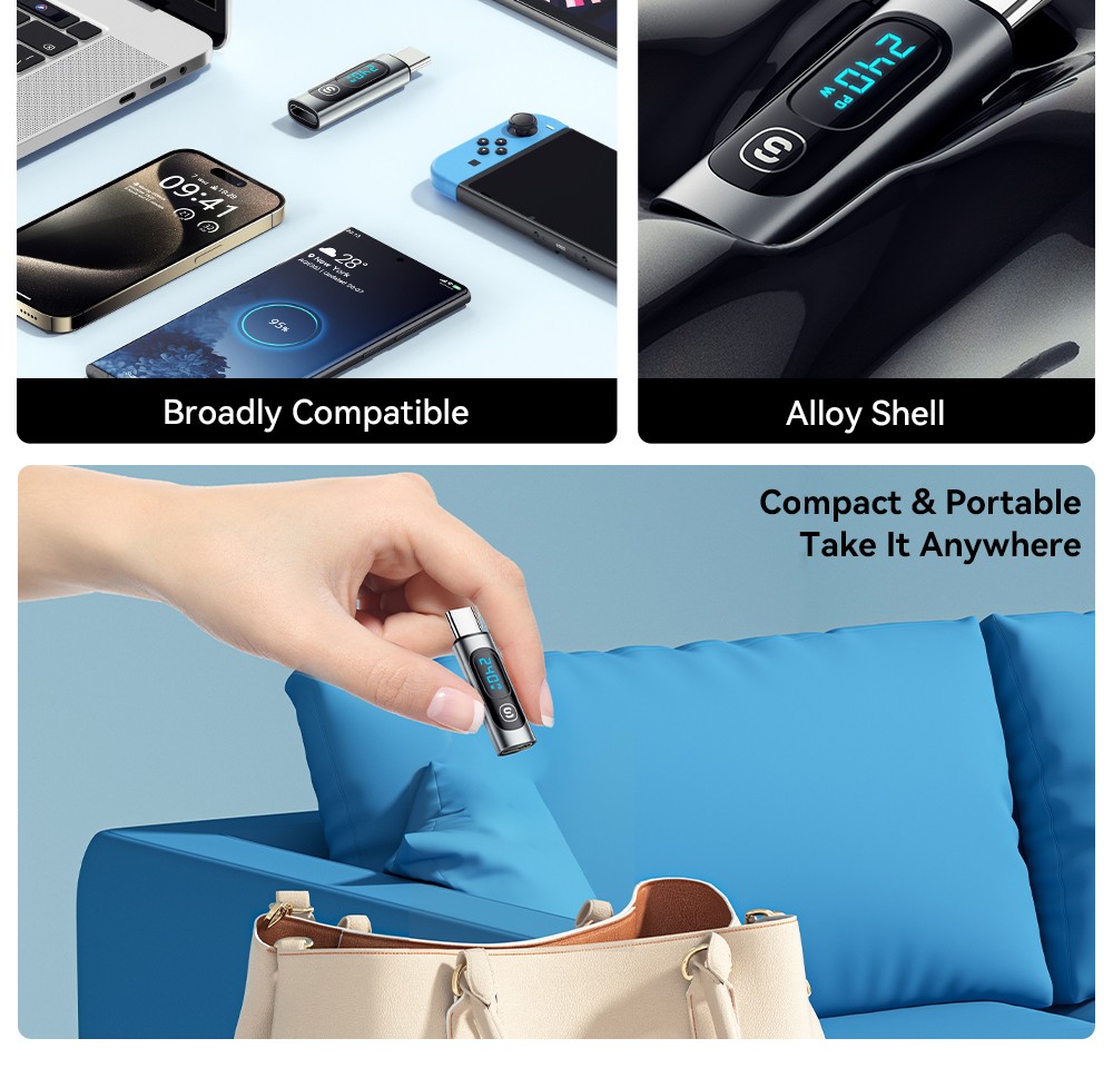 Essager 240W OTG Adapter, USB 3.0 2.0 480Mbps, Type C to Type C Digital Display, for iPhone 15 Max iPad Macbook Samsung