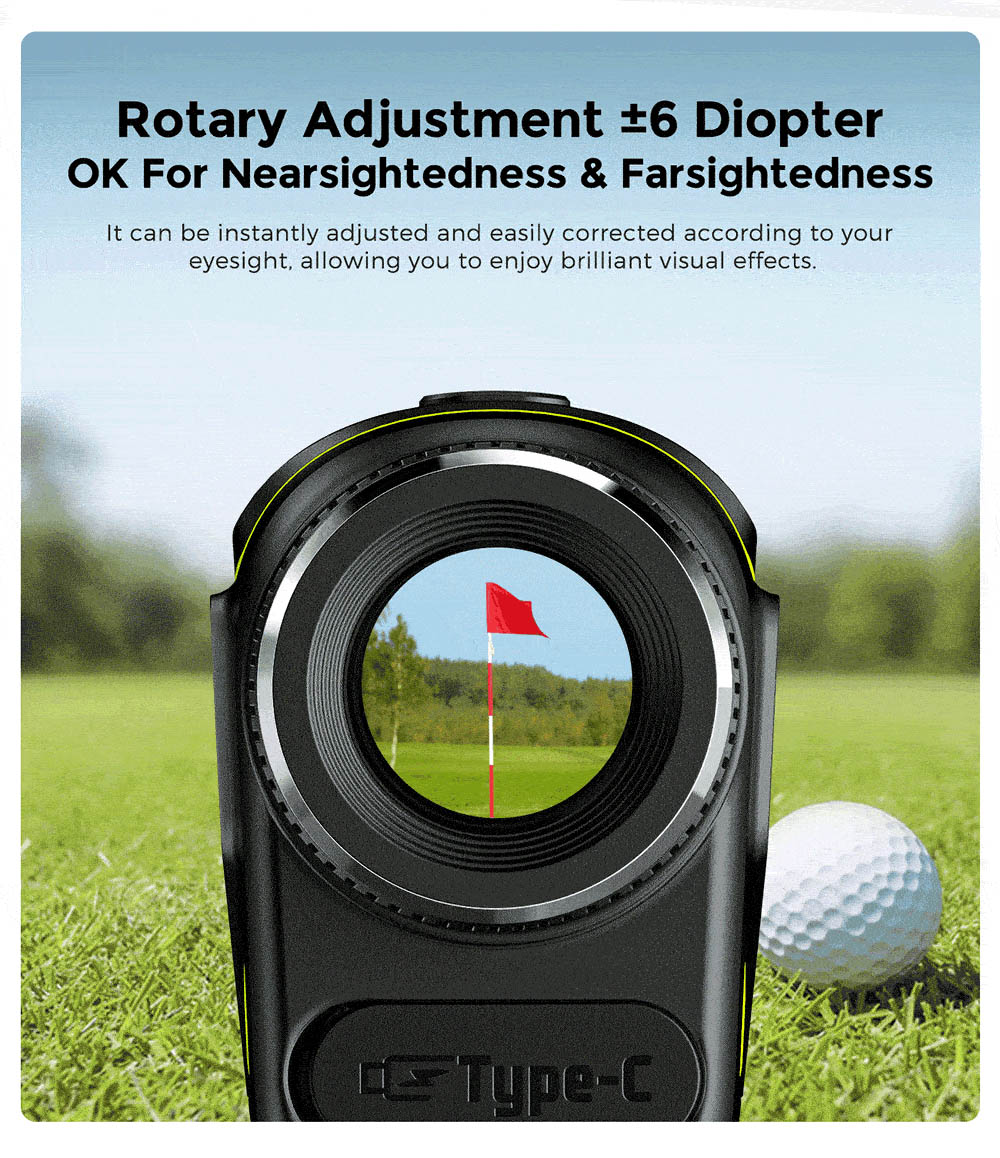 FOSSiBOT C1000 Golf Rangefinder, 1000m Max Measurement Range, 0.06s Measurement Speed, OLED Display, 6.5X Magnification, IP54 Waterproof, 5 Modes