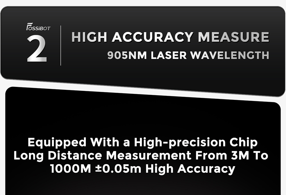 FOSSiBOT C1000 Golf Rangefinder, 1000m Max Measurement Range, 0.06s Measurement Speed, OLED Display, 6.5X Magnification, IP54 Waterproof, 5 Modes