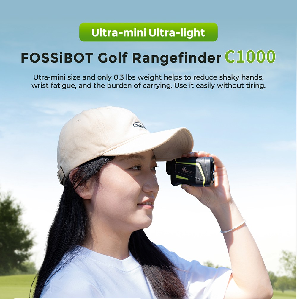 FOSSiBOT C1000 Golf Rangefinder, 1000m Max Measurement Range, 0.06s Measurement Speed, OLED Display, 6.5X Magnification, IP54 Waterproof, 5 Modes