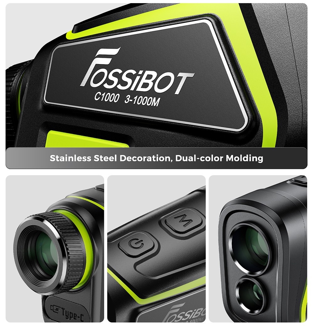 FOSSiBOT C1000 Golf Rangefinder, 1000m Max Measurement Range, 0.06s Measurement Speed, OLED Display, 6.5X Magnification, IP54 Waterproof, 5 Modes