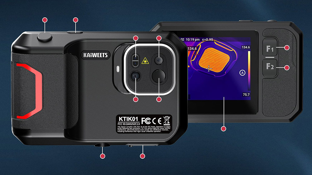 KAIWEETS KTI-K01 Thermal Imaging Camera, with Wi-Fi 3.5inch Touch-Screen, 256x192 Resolution, -4°F to 1022°F, 2100mAh Battery, IP54 Waterproof, Auto Power Off