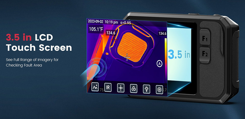 KAIWEETS KTI-K01 Thermal Imaging Camera, with Wi-Fi 3.5inch Touch-Screen, 256x192 Resolution, -4°F to 1022°F, 2100mAh Battery, IP54 Waterproof, Auto Power Off