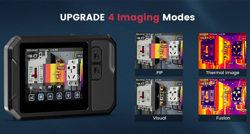 KAIWEETS KTI-K01 Thermal Imaging Camera, with Wi-Fi 3.5inch Touch-Screen, 256x192 Resolution, -4°F to 1022°F, 2100mAh Battery, IP54 Waterproof, Auto Power Off