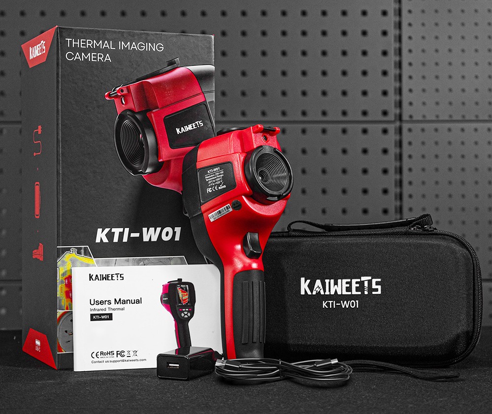 KAIWEETS KTI-W01 Thermal Imaging Camera, 256x192 IR Resolution, -4°F to 1022°F, 3500mAh Battery, IP54 Waterproof, 32GB Micro SD Card