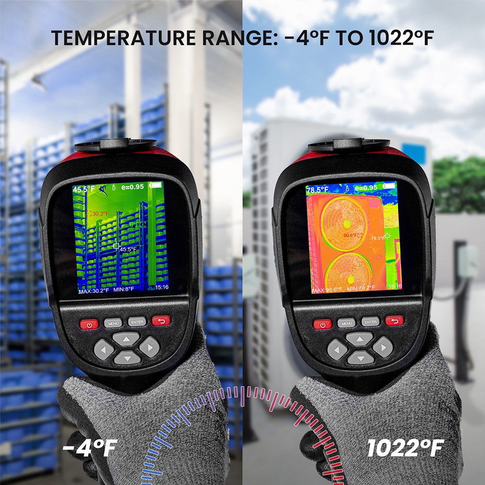 KAIWEETS KTI-W01 Thermal Imaging Camera, 256x192 IR Resolution, -4°F to 1022°F, 3500mAh Battery, IP54 Waterproof, 32GB Micro SD Card
