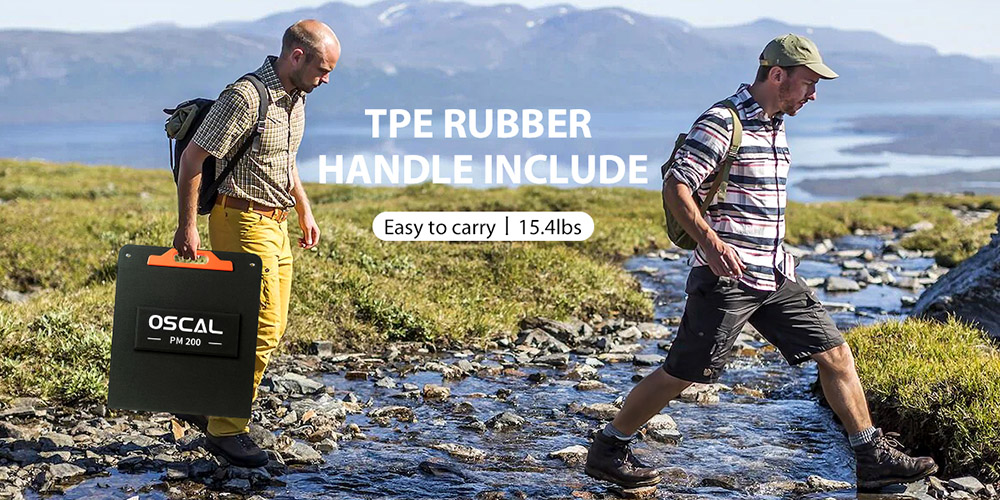 Oscal PM200 200W Foldable Solar Panel, Adjustable Kickstand, ≥22% Solar Conversion Efficiency, ETFE Material