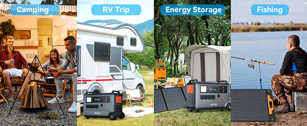 Oscal PM200 200W Foldable Solar Panel, Adjustable Kickstand, ≥22% Solar Conversion Efficiency, ETFE Material