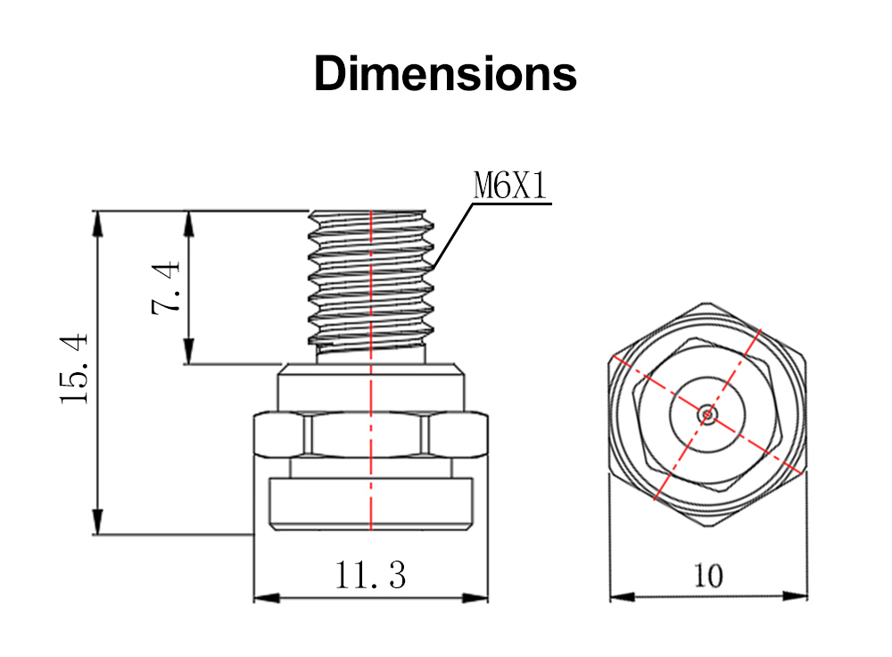 Trianglelab ZS-MZE-HF Melt Zone Extender for V6 Dragon Rapido Hotend