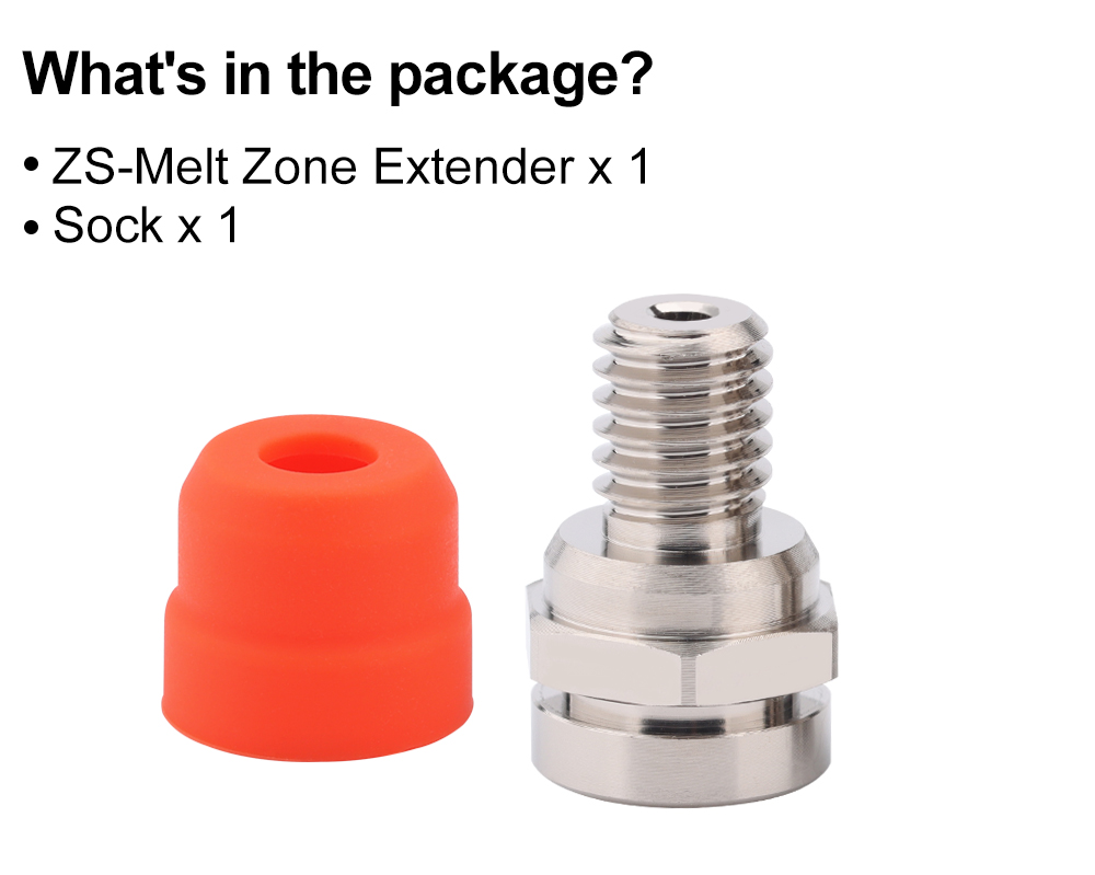 Trianglelab ZS-MZE-HF Melt Zone Extender for V6 Dragon Rapido Hotend