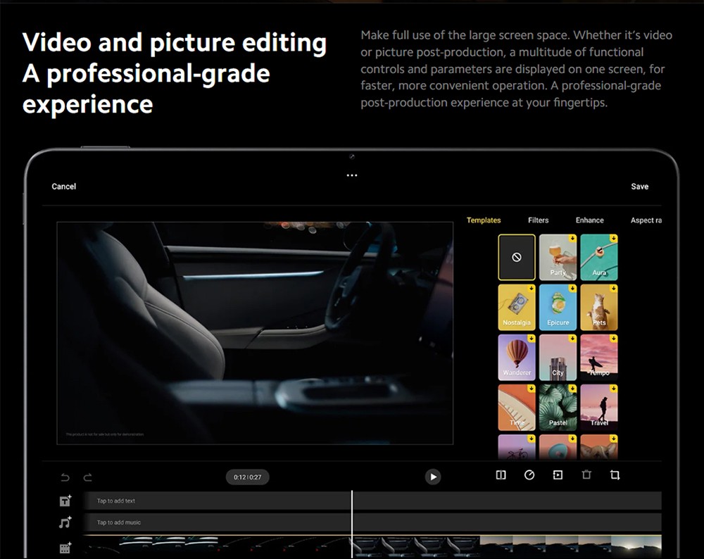 Xiaomi Pad 6S Pro 12.4'' Tablet, 3048*2032 144Hz LCD Screen, Snapdragon 8 Gen 2 CPU, 12GB RAM 512GB ROM, WiFi 7 Bluetooth 5.3, 50MP Main Camera + 32MP Front Camera, 10000mAh Battery, Supports NFC Tag - Blue, Chinese Version