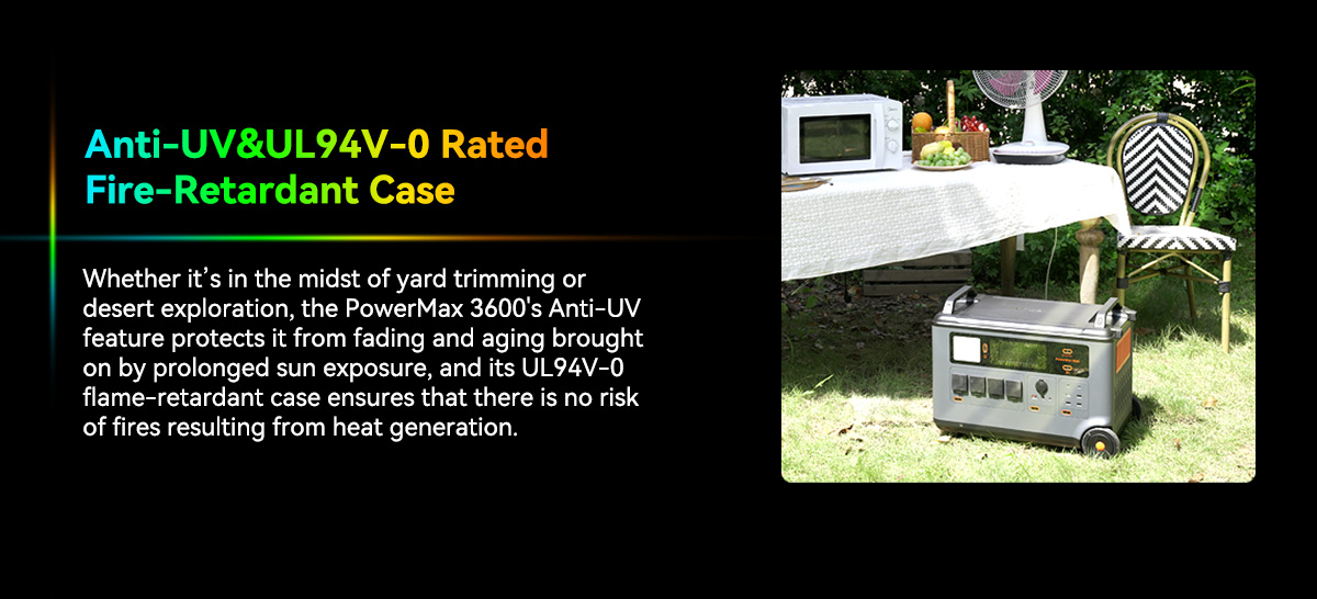 Blackview Oscal PowerMax 3600 Rugged Power Station, 3600Wh to 57600Wh LiFePO4 Battery, 14 Outlets, 5 LED Light Modes, Morse Code Signal