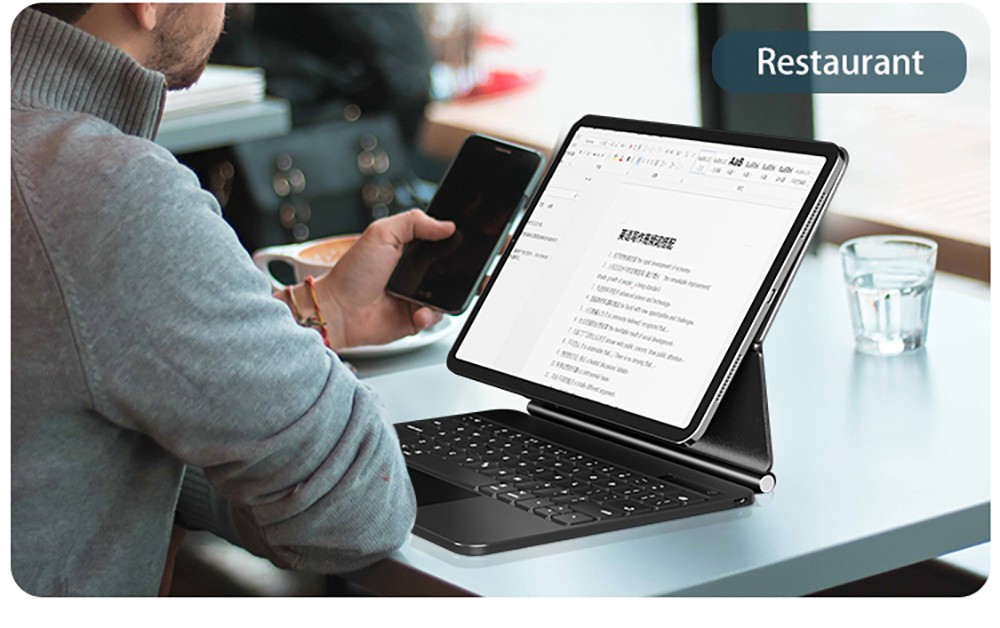 Wireless Bluetooth 5.3 Keyboard for 11'' iPad Pro and 10.9'' iPad Air 5/4 with USB-C Charging - White