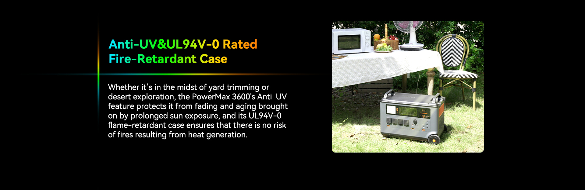 Blackview Oscal PowerMax 3600 Rugged Power Station, 3600Wh to 57600Wh LiFePO4 Battery, 14 Outlets, 5 LED Light Modes, Morse Code Signal
