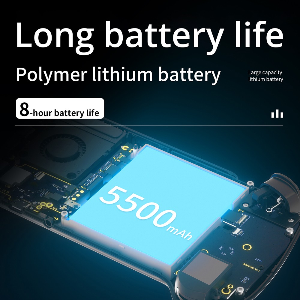 ANBERNIC RG556 Game Console, Android 13, 8GB RAM, 128GB Storage, 256GB TF Card, 8714 Games, Moonlight Streaming - Black