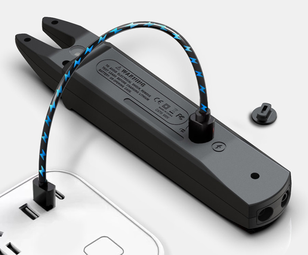 BSIDE U1 Digital Clamp Multimeter, Electric Tester Pen, Bright LED Flashlight, DC AC 100A Pliers, T-RMS Current - with Alligator Clip