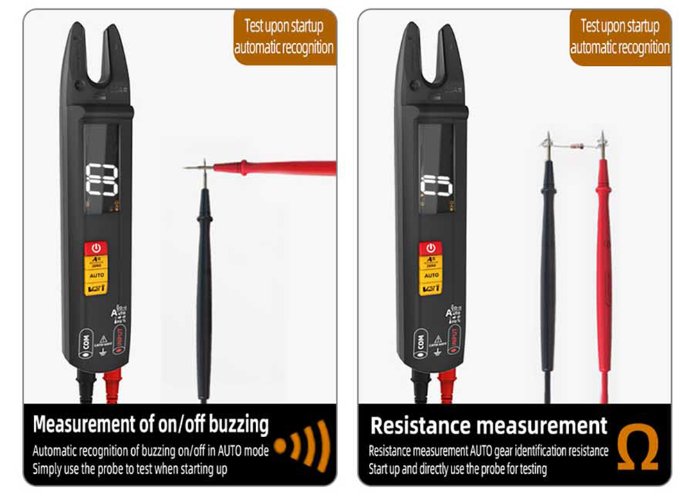 BSIDE U1 Digital Clamp Multimeter With Tester Probe Alligator Clip