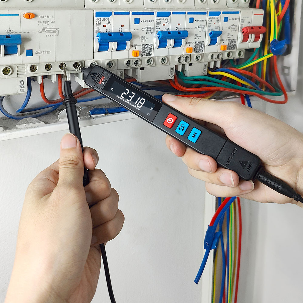 BSIDE Z5 Digital Multimeter, Smart Pen Type, EBTN LCD Screen, Voltage Detector, DC AC Capacitance Ohm NCV Hz Diode Continuity Tester - with Storage Bag