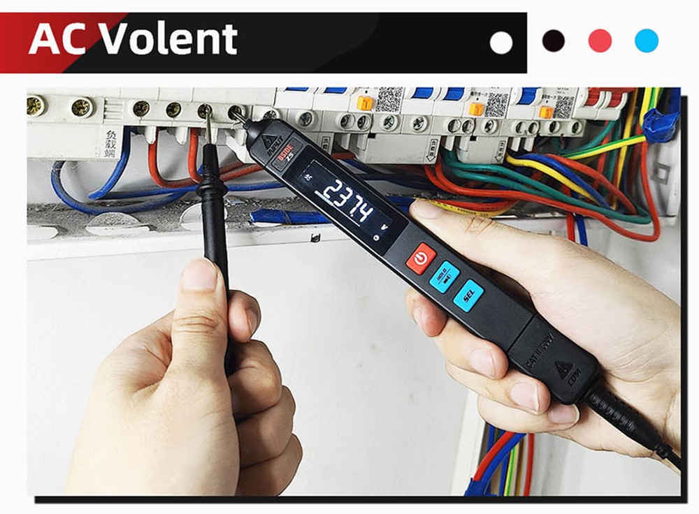BSIDE Z5 Digital Multimeter, Smart Pen Type, EBTN LCD Screen, Voltage Detector, DC AC Capacitance Ohm NCV Hz Diode Continuity Tester - with Storage Bag