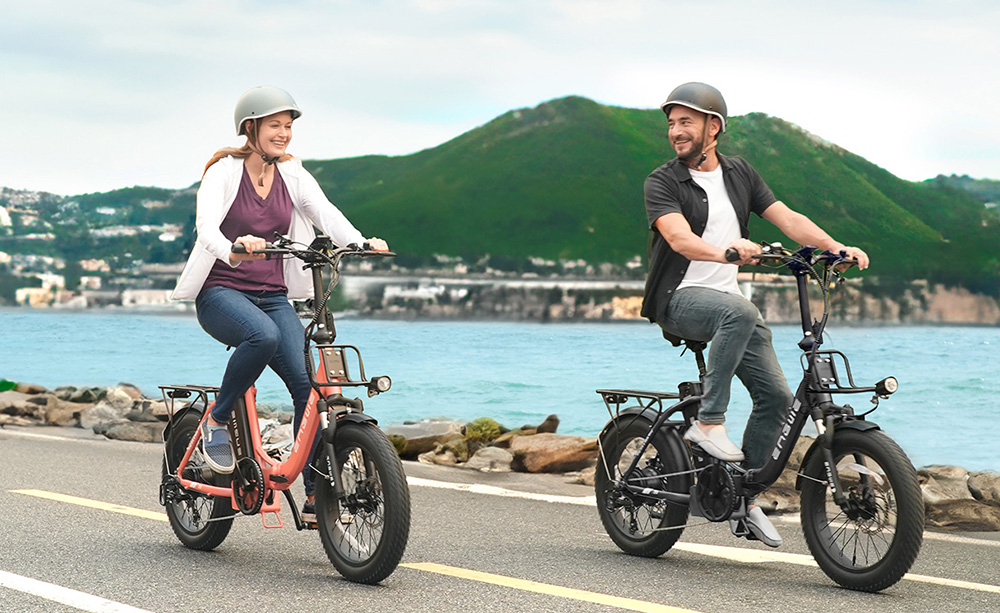 ENGWE L20 2.0 Electric Bike, 20*3.0-inch Tires, 750W Hub Motor, 52V 13Ah Battery, 28mph Max Speed, 84miles Range, Mechanical Disc Brake, Shimano 7 Speed - Rose Pink