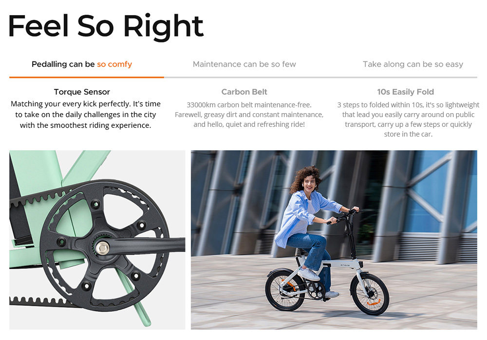 ENGWE P20 Folding Electric Bike, 250W Silent Motor Torque Sensor, 36V 9.6A Battery, 20*1.95'' Tires, 25km/h Max Speed, 100km Range, Hydraulic Disc Brakes - White