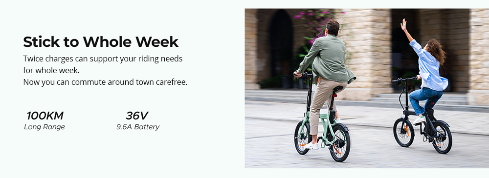 ENGWE P20 Folding Electric Bike, 250W Silent Motor Torque Sensor, 36V 9.6A Battery, 20*1.95'' Tires, 25km/h Max Speed, 100km Range, Hydraulic Disc Brakes - White