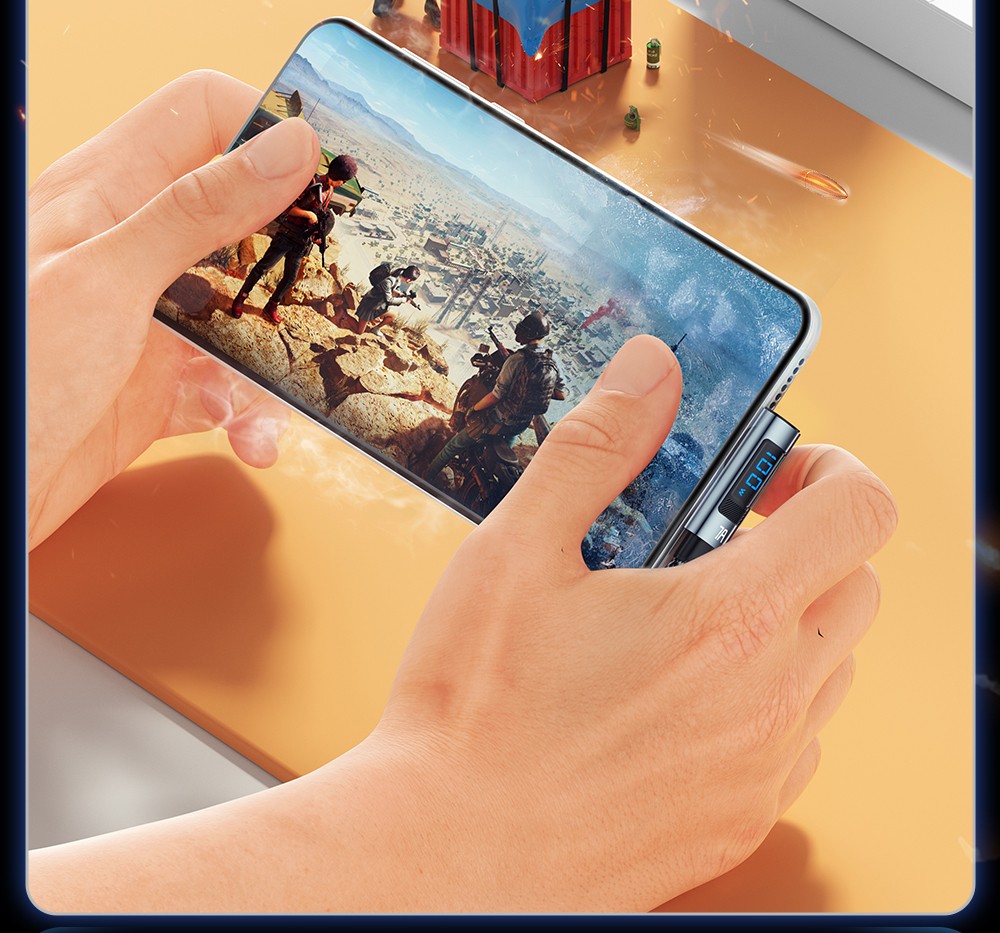 ESSAGER 100W 7A USB-A to Type-C Charging Cable, Elbow Design, Digital Display, USB2.0 480Mbps - 2m