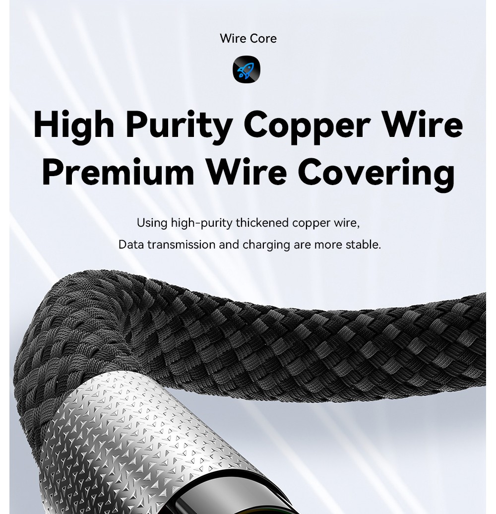 ESSAGER 100W 7A USB-A to Type-C Charging Cable, USB2.0 480Mbps, Magnetic Adsorption, Flexible Adjustment, E-Marker Chip, 1m