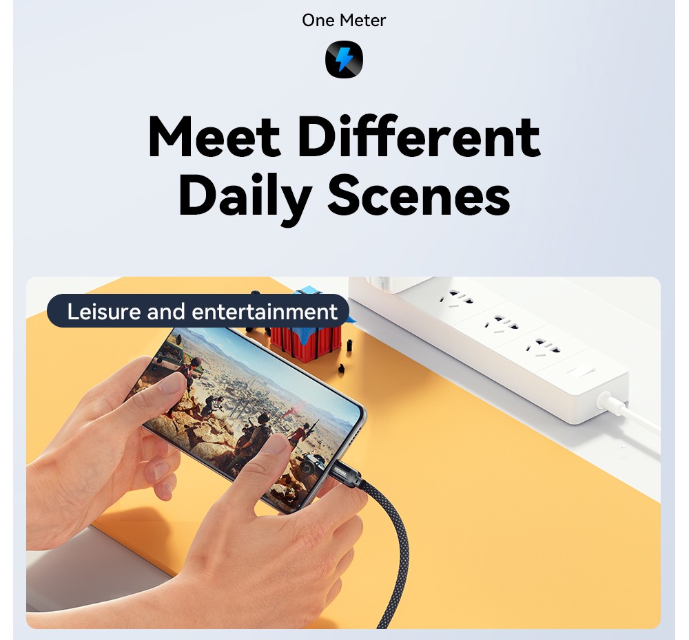 ESSAGER 100W 7A USB-A to Type-C Charging Cable, USB2.0 480Mbps, Magnetic Adsorption, Flexible Adjustment, E-Marker Chip, 1m