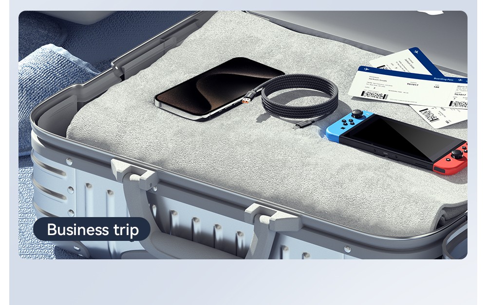 ESSAGER 100W 7A USB-A to Type-C Charging Cable, USB2.0 480Mbps, Magnetic Adsorption, Flexible Adjustment, E-Marker Chip, 1m