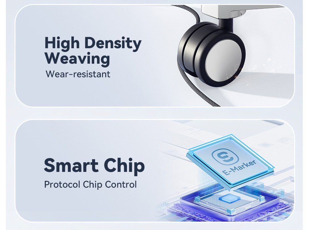 ESSAGER 100W 7A USB-A to Type-C Charging Cable, USB2.0 480Mbps, Magnetic Adsorption, Flexible Adjustment, E-Marker Chip, 1m