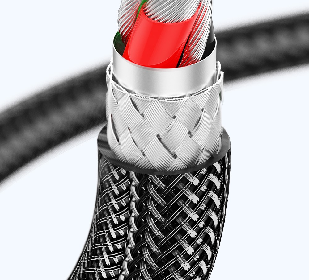 ESSAGER 100W 7A USB-A to Type-C Charging Cable, with Transparent Technology, LED Light, for Samsung, Oppo, Vivo - Blue