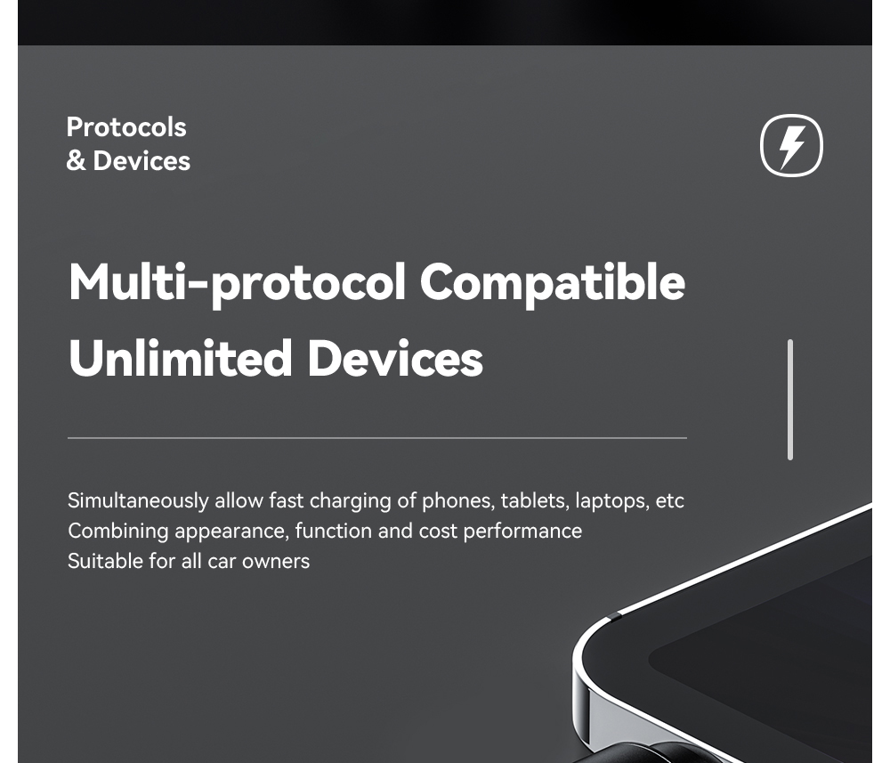 ESSAGER 120W Car Charger, USB-A+Type-C, Digital Display, Smart Chip, Shrapnel Design - Black