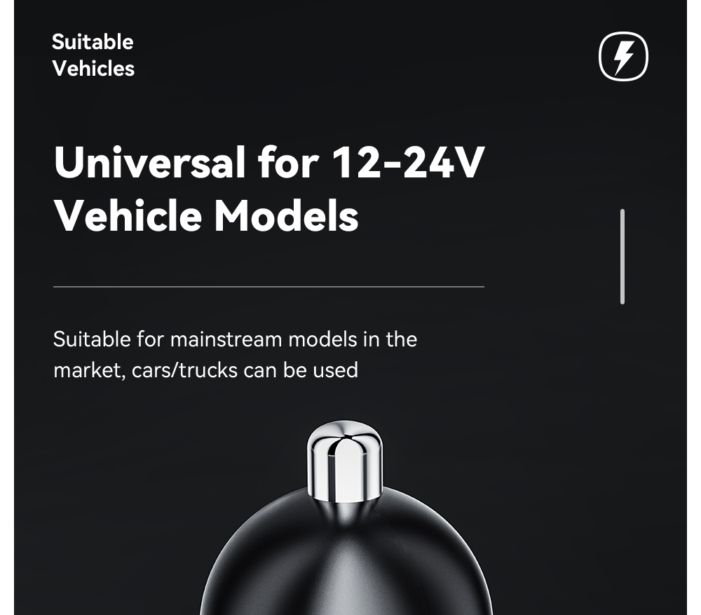 ESSAGER 30W Car Charger, USB-A+Type-C Dual Ports, PD Fast Charging, for 12-24V Vehicles - Black