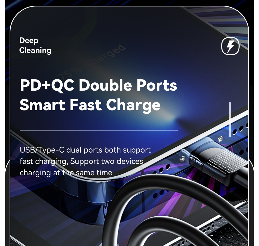 ESSAGER 30W Car Charger, USB-A+Type-C Dual Ports, PD Fast Charging, for 12-24V Vehicles - Black