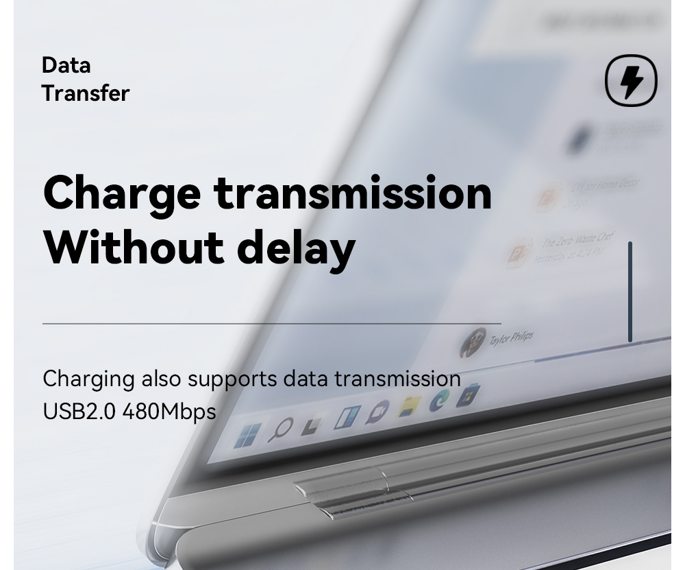 ESSAGER 65W 4 in 1 Charging Cable, USB-A/Type-C to Type-C/Lightning, 4 Charging Modes, 3A, USB2.0 480Mbps - Blue