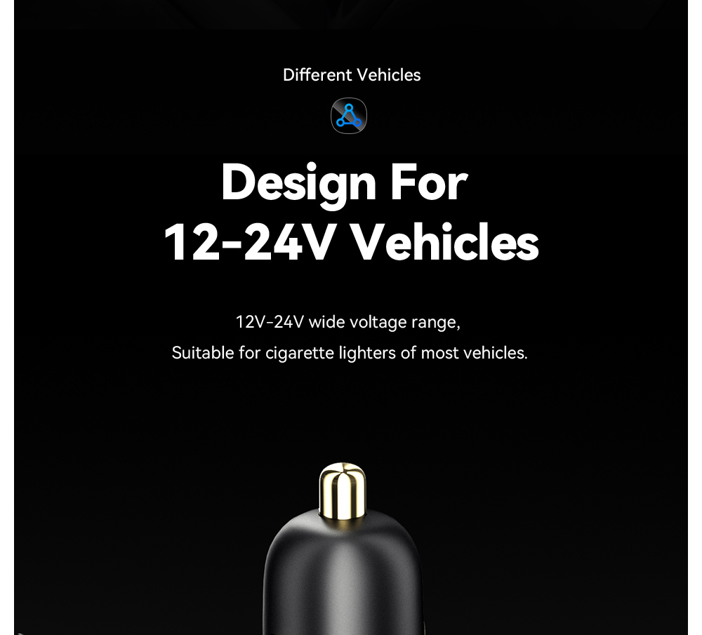 ESSAGER 70W Car Charger, 2 USB-A+2 Type-C, PD Quick Charging, with Colorful Ambient Light, for 12-24V Vehicles - Black