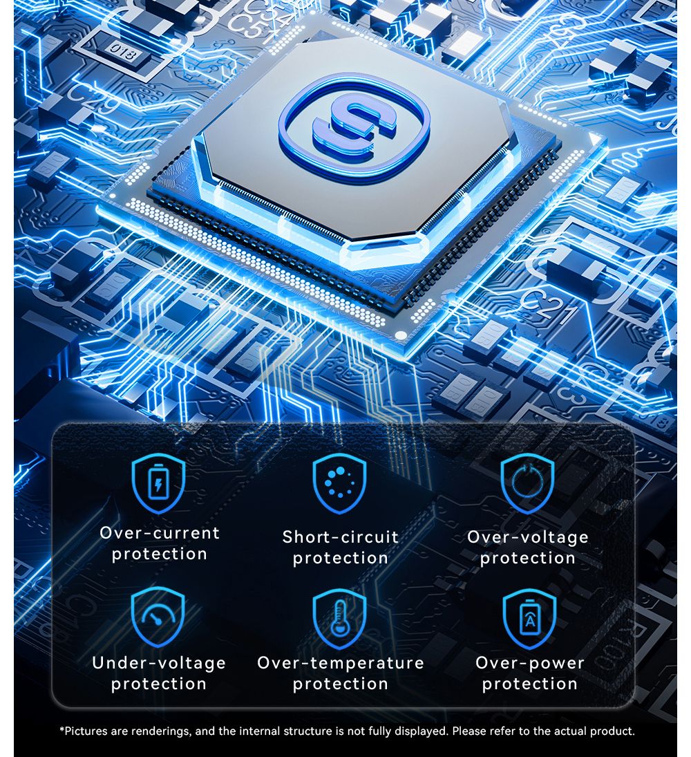 ESSAGER 70W Car Charger, 2 USB-A+2 Type-C, PD Quick Charging, with Colorful Ambient Light, for 12-24V Vehicles - Black