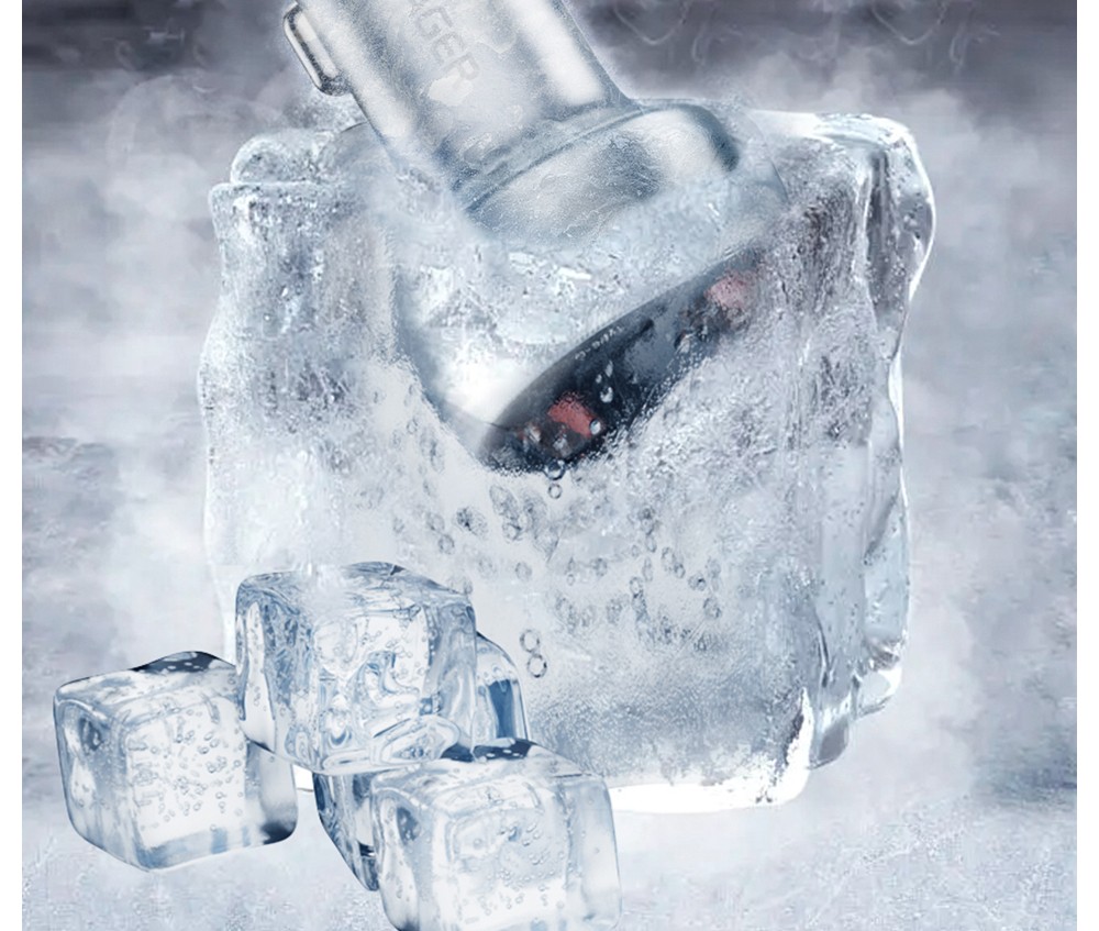 ESSAGER 80W Car Charger, Three Ports Output, 2USB-A+Type-C, Elastic Clip, Smart Chip - Gray