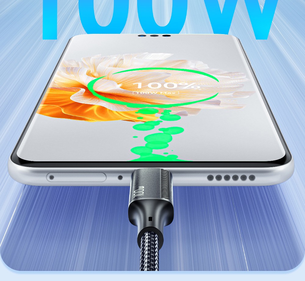 ESSAGER EXCMTL-JJ03-P 100W 3 in 1 USB Data Cable - Blue