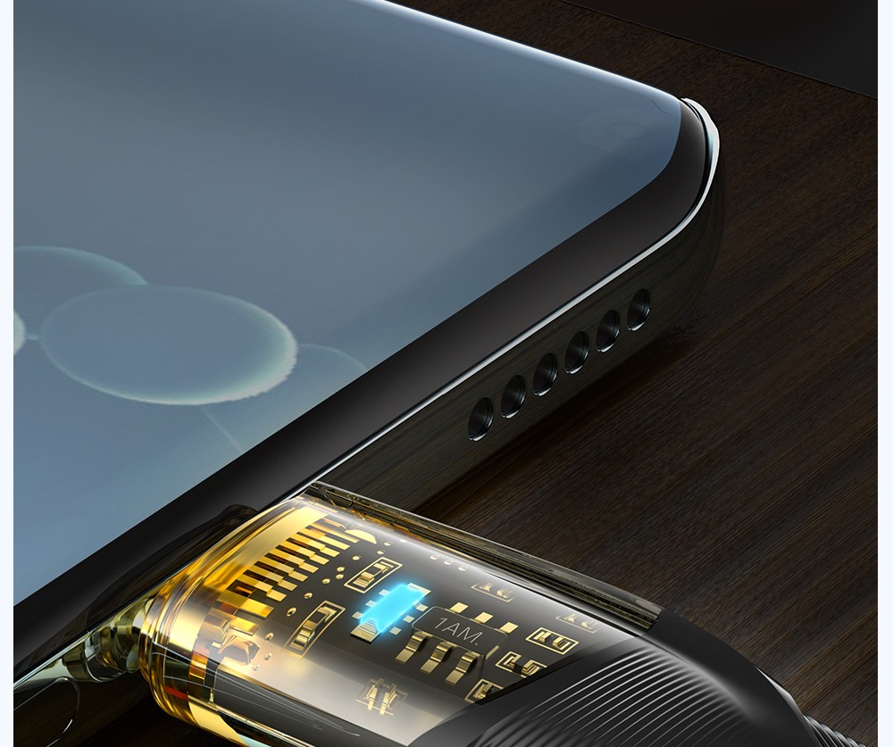 ESSAGER PD 100W 5A Type C to Type C Charging Cable with LED Light, Support Data Transform, 1m