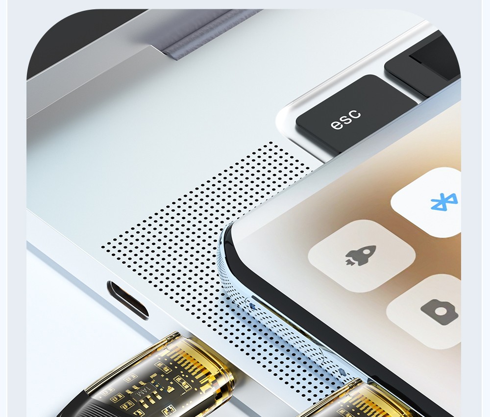 ESSAGER PD 100W 5A Type C to Type C Charging Cable with LED Light, Support Data Transform, 1m