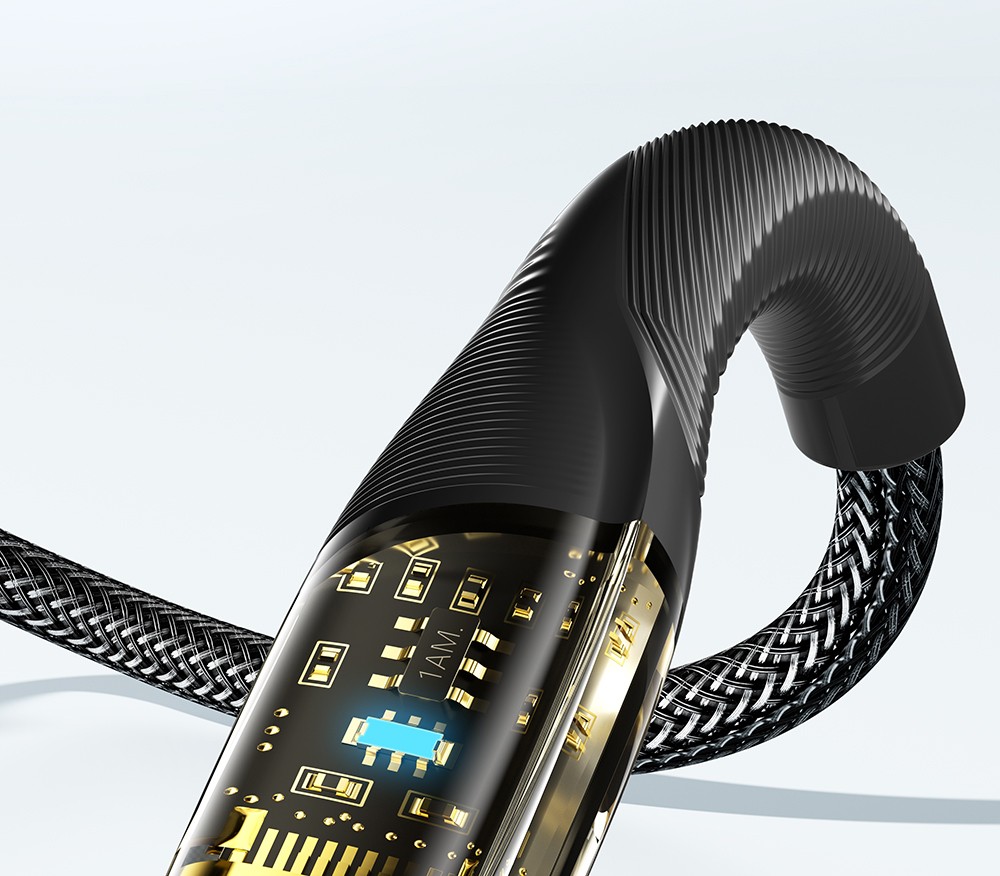 ESSAGER PD 100W 5A Type C to Type C Charging Cable with LED Light, Support Data Transform, 2m