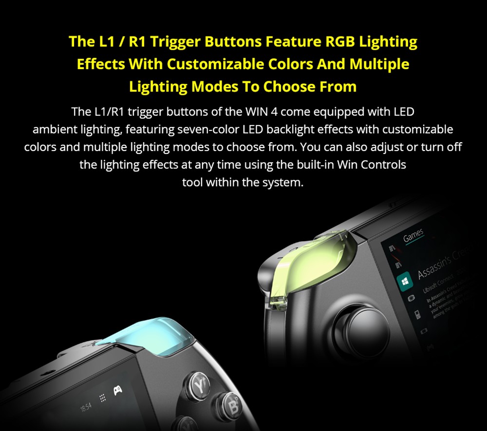 GPD Win 4 (2024) 6-inch Handheld Game Laptop, AMD Ryzen 7 8840U, 8 Cores Up to 5.1GHz, 32GB RAM 2TB SSD, WiFi 6 Bluetooth 5.2, 1*USB 4 1*Full-featured USB-C 1*Charing Only USB-C 1*Oculink 3*USB 3.2 1*HDMI 1*MicroSD Slot 1*RJ45 - EU Plug