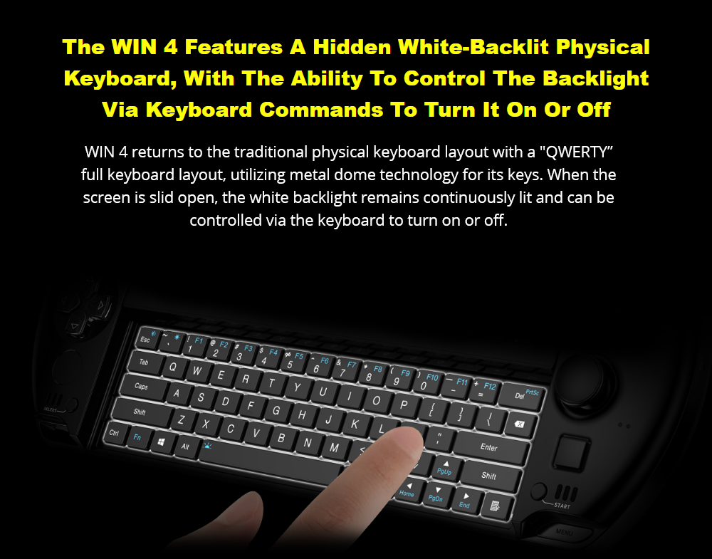 GPD Win 4 (2024) 6-inch Handheld Game Laptop, AMD Ryzen 7 8840U, 8 Cores Up to 5.1GHz, 32GB RAM 2TB SSD, WiFi 6 Bluetooth 5.2, 1*USB 4 1*Full-featured USB-C 1*Charing Only USB-C 1*Oculink 3*USB 3.2 1*HDMI 1*MicroSD Slot 1*RJ45 - EU Plug