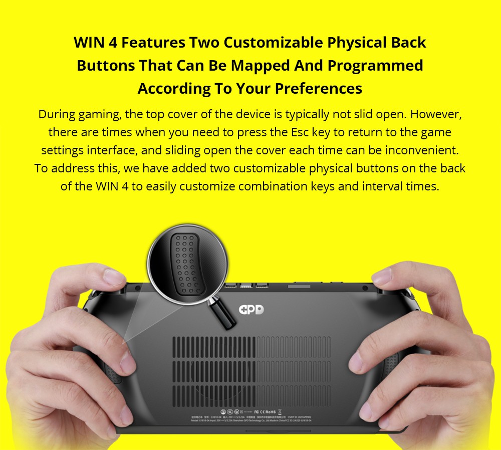 GPD Win 4 (2024) 6-inch Handheld Game Laptop, AMD Ryzen 7 8840U, 8 Cores Up to 5.1GHz, 32GB RAM 2TB SSD, WiFi 6 Bluetooth 5.2, 1*USB 4 1*Full-featured USB-C 1*Charing Only USB-C 1*Oculink 3*USB 3.2 1*HDMI 1*MicroSD Slot 1*RJ45 - US Plug